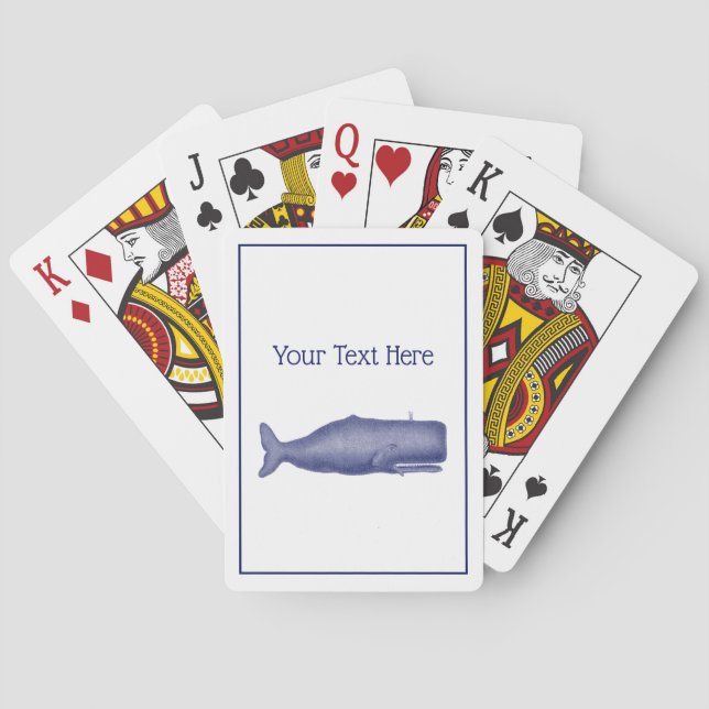 Baraja De Cartas Dibujo de ballenas del siglo XIX N (Reverso)
