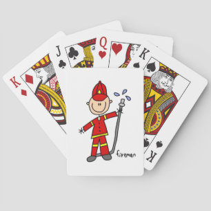Baraja De Cartas Dibujo de bombero con palitos
