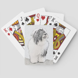 Baraja De Cartas Dibujo de color con barba - Arte de perro original