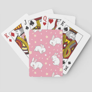 Baraja De Cartas Dibujo de conejo kawaii rosa lindo