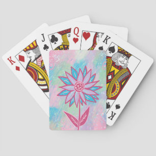 Baraja De Cartas Dibujo de Flor Pastel Adorable