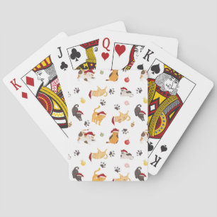 Baraja De Cartas Dibujo de Gato Navideño Adorable