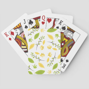 Baraja De Cartas Dibujo de hojas de patrón de la naturaleza