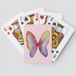 Baraja De Cartas Dibujo de la mariposa de las tarjetas de reproducc