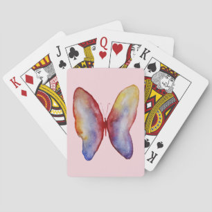 Baraja De Cartas Dibujo de la mariposa de las tarjetas de reproducc
