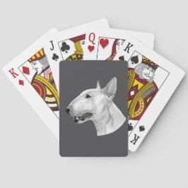 Baraja De Cartas Dibujo de lápiz de Bull Terrier