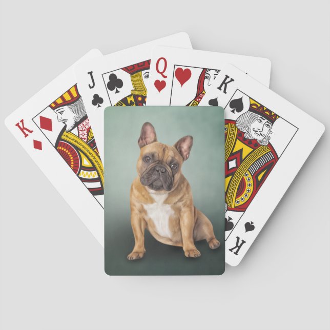 Baraja De Cartas Dibujo de perro Bulldog francés (Reverso)
