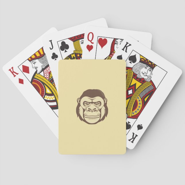 Baraja De Cartas Dibujo de Personalizado de gorila (Reverso)