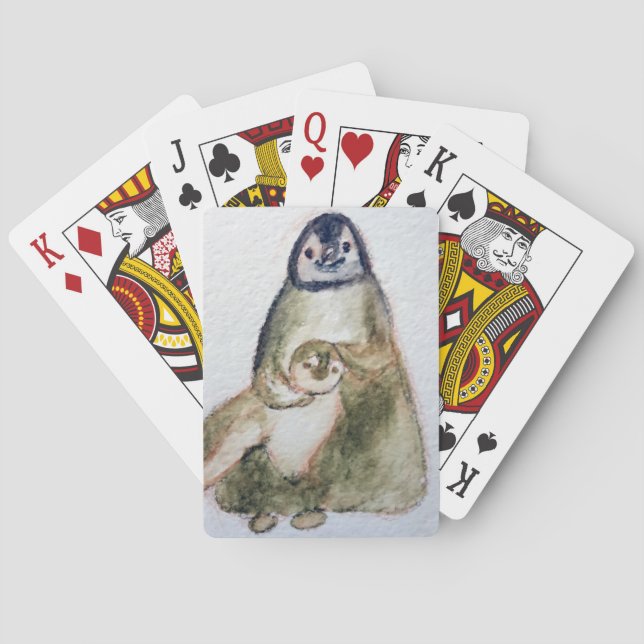 Baraja De Cartas Dibujo de pingüinos (Reverso)