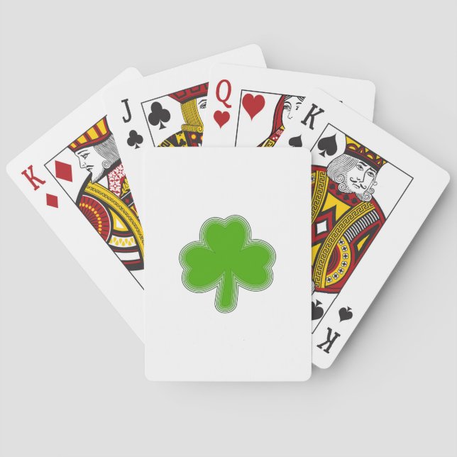 Baraja De Cartas Dibujo De Shamrock De San Patricio (Reverso)