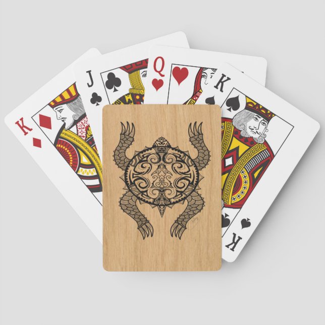 Baraja De Cartas Dibujo de tortuga (Reverso)