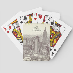 Baraja De Cartas Dibujo del paisaje de la ciudad de Nueva York pers
