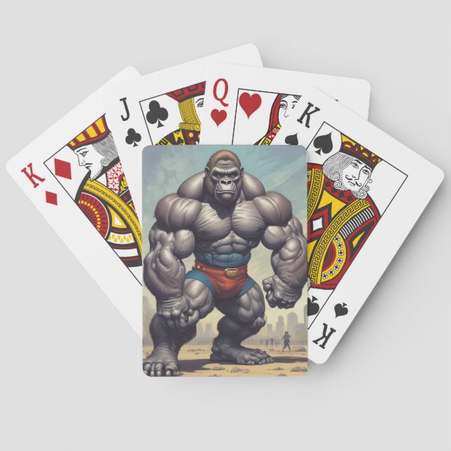 Baraja De Cartas Dibujo del Personalizado de arte pop de Gorilla Bo (Reverso)