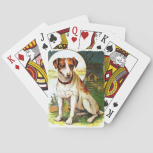 Baraja De Cartas Dibujo del vintage: Jack Russel Terrier