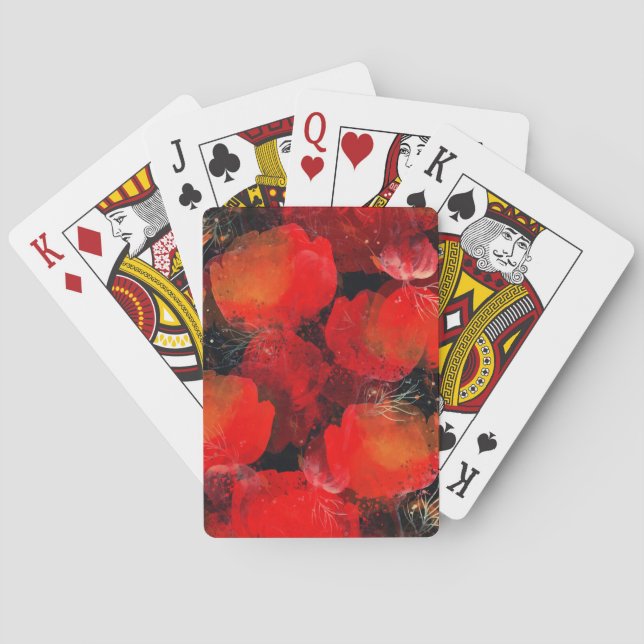 Baraja De Cartas Dibujo digital de acuarela de lapachos salvajes (Reverso)