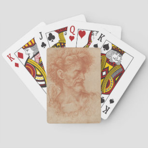 Baraja De Cartas Dibujo Vintage Renacimiento Barroco en Tiza Roja d