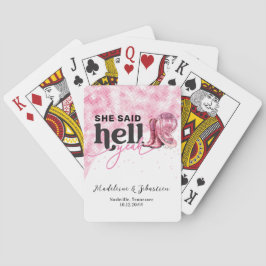 Baraja De Cartas Dijo Infierno Sí Rosa Sombrero de Cabina Occidenta