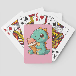 Baraja De Cartas Dino de comer helado lindo