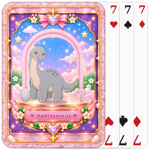 Baraja De Cartas Dinosaurio Apatosaurus, Arte Kawaii