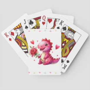Baraja De Cartas Dinosaurio El día de San Valentín lindo