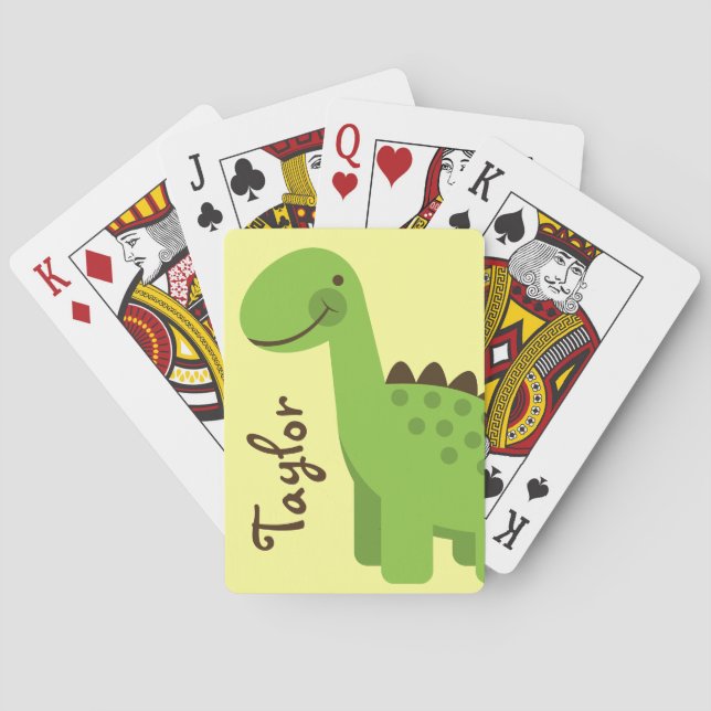 Baraja De Cartas Dinosaurio verde lindo (Reverso)