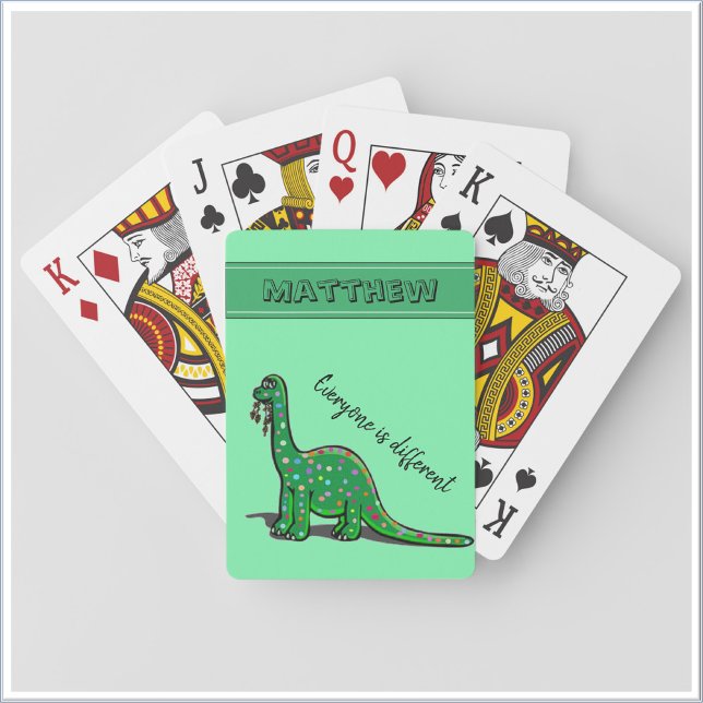 Baraja De Cartas Dinosaurio verde lindo (Bookmark my store! https://www.zazzle.com/store/capricepetit)