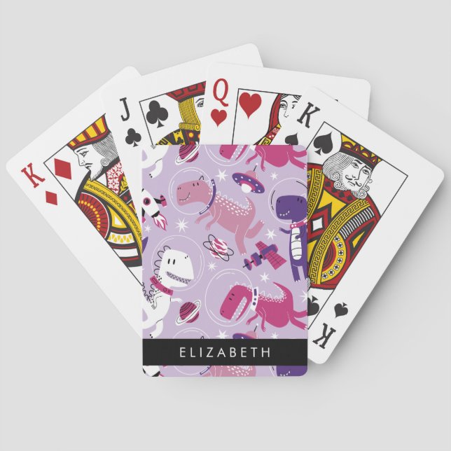 Baraja De Cartas Dinosaurios Espaciales, Dinosaurios Cutos, Estrell (Reverso)