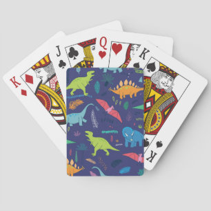 Baraja De Cartas Dinosaurios Palmas Patrón de cosecha tropical