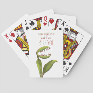 Baraja De Cartas Dionea divertida con mensaje de advertencia