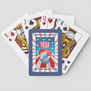 Baraja De Cartas Dios bendiga a Estados Unidos, hogar, dulce hogar