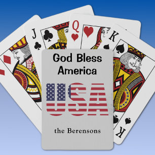 Baraja De Cartas Dios bendiga a los Estados Unidos, Personalizado d
