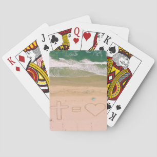 Baraja De Cartas Dios es amor, Jesús es amor, cruz de océano en la
