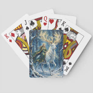 Baraja De Cartas Diosa celta y ciervo blanco brillante