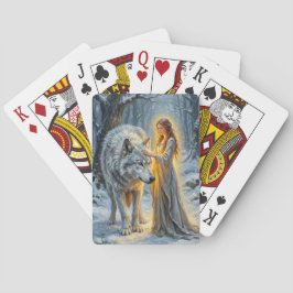 Baraja De Cartas Diosa del Invierno & Lobo Blanco
