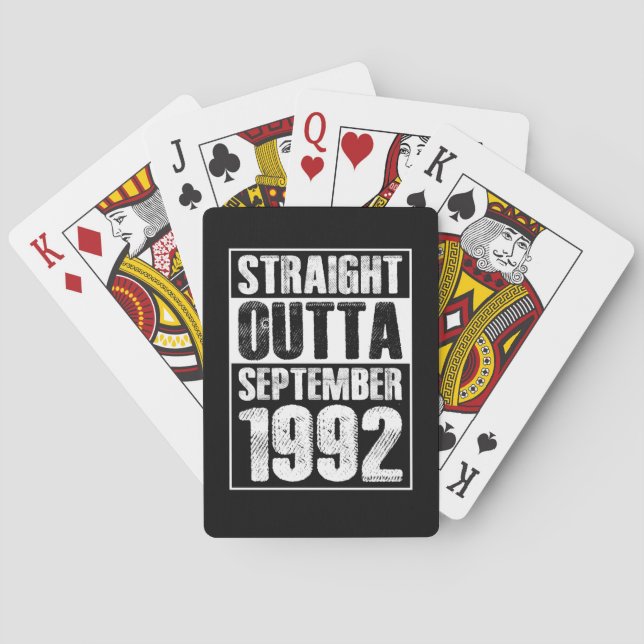 Baraja De Cartas Directamente Fuera de 1992 29º cumpleaños (Reverso)