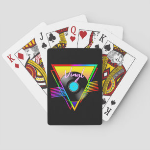 Baraja De Cartas Disco de Música de Vinilo Colorido Arcoíris Retro
