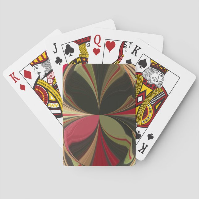 Baraja De Cartas Diseño abstracto con líneas flotantes Imprimir art (Reverso)