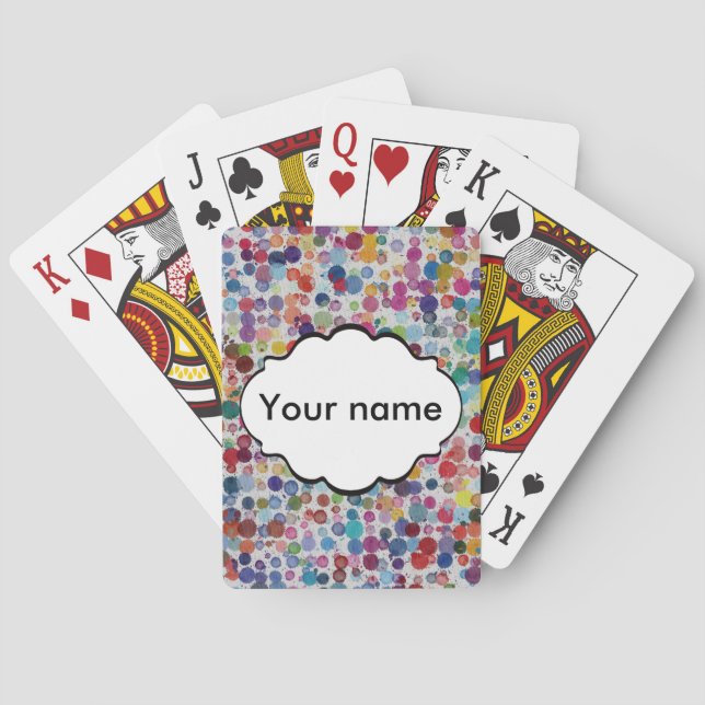 Baraja De Cartas Diseño abstracto de salpicaduras coloridas (Reverso)