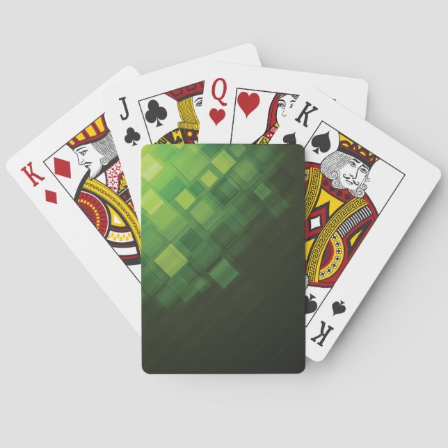 Baraja De Cartas Diseño abstracto verde de la tecnología (Reverso)