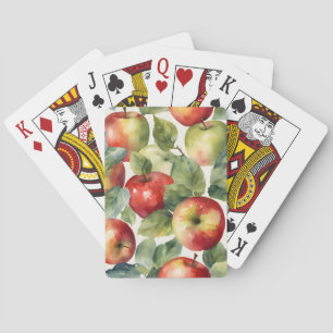Baraja De Cartas Diseño acuarela de manzanas frescas