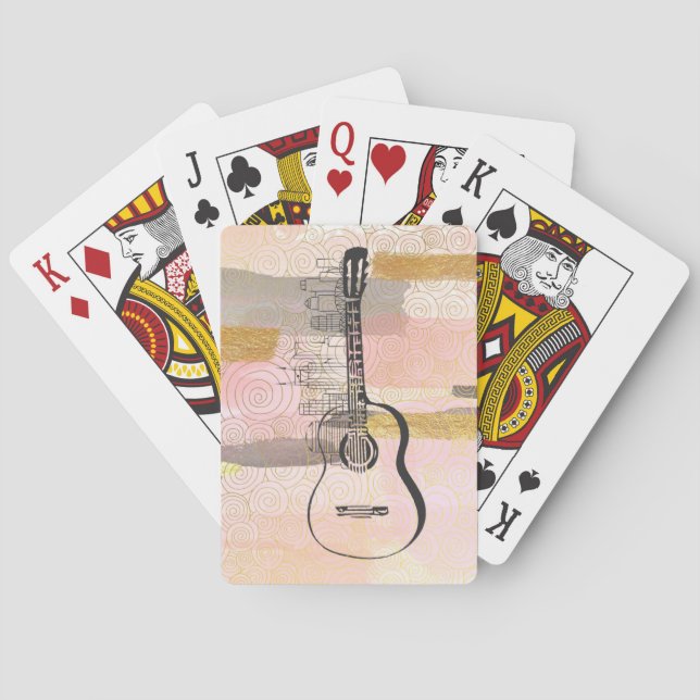 Baraja De Cartas Diseño acuático de guitarra en el horizonte de Nas (Reverso)