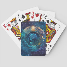Baraja De Cartas Diseño acuático de Rótulo Aquarius Zodiac
