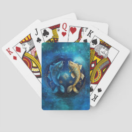 Baraja De Cartas Diseño acuático de Rótulo Zodiac Pisces