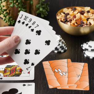 Baraja De Cartas Diseño Art Deco naranja Monogramado