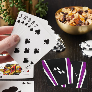 Baraja De Cartas Diseño Art Decó Negro Y Morado Monogramado