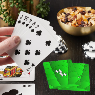 Baraja De Cartas Diseño Art Deco Verde Monogramado