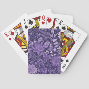 Baraja De Cartas Diseño botánico elegante Sueño Morado inspirado en
