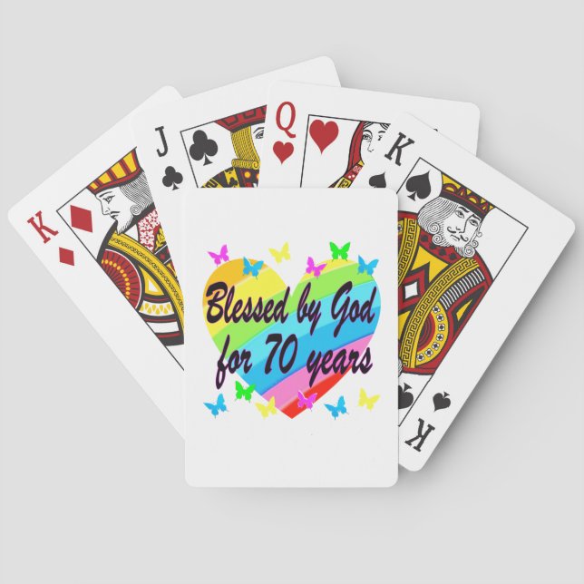 BARAJA DE CARTAS DISEÑO CARDÍACO CHRISTIANO 70 CUMPLEAÑOS (Reverso)