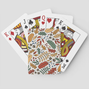 Baraja De Cartas Diseño cuadrado de hojas de color otoñal