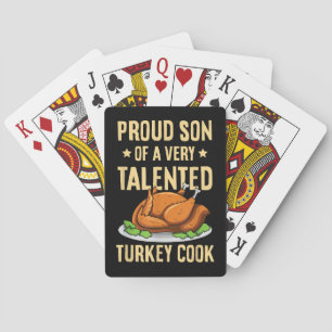 Baraja De Cartas Diseño de Acción de Gracias para un hijo de cocine